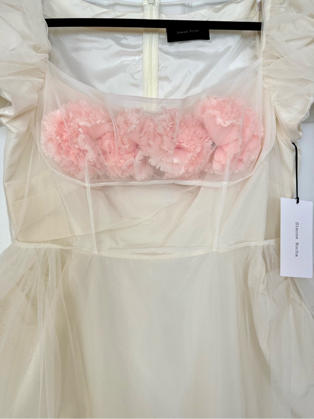 Simone Rocha Exclusive Bridal Carnation Ivory Tulle Dress UK 12 / US Large NWT - Picture 3 of 16